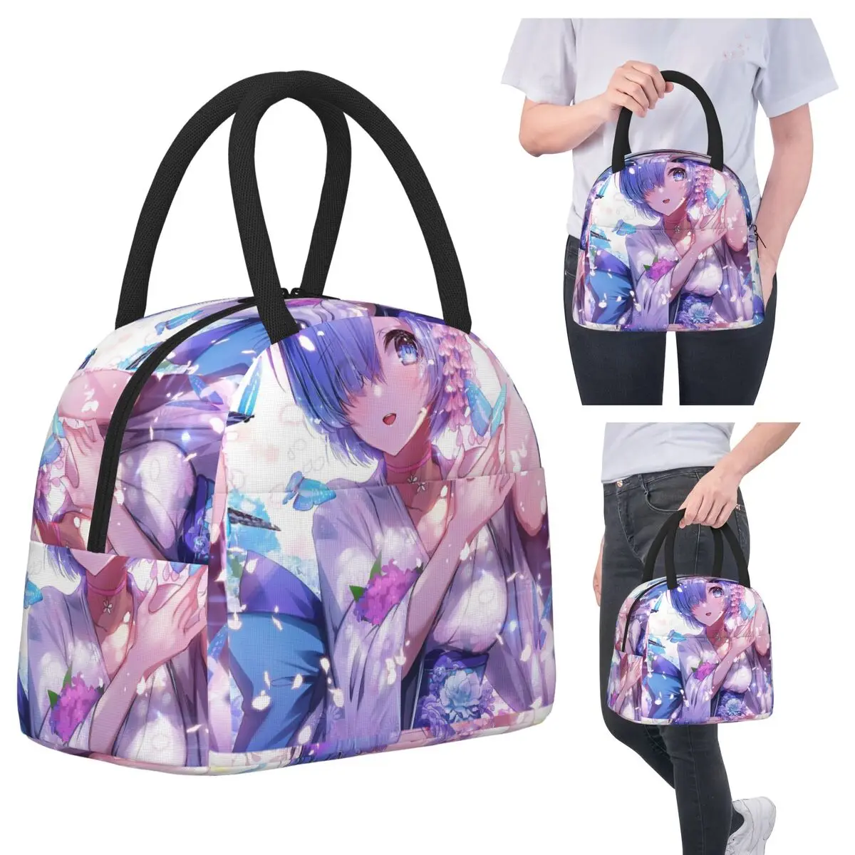 

Re Zero REM Insulated Lunch Bag for Women Office Cooler Thermal Food Box Tote Portable Lunch Boxes Container