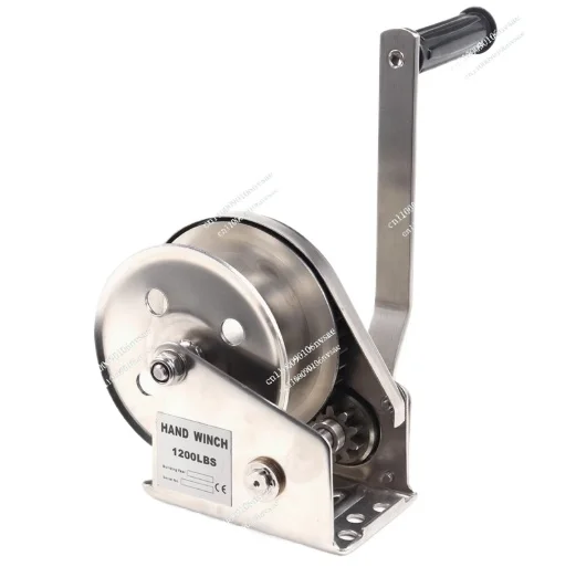 

Stainless Steel Manual Winch 1200lbs 2600 Hand Cranked Winch Hoist, Bi-Directional Self-Locking Hoist