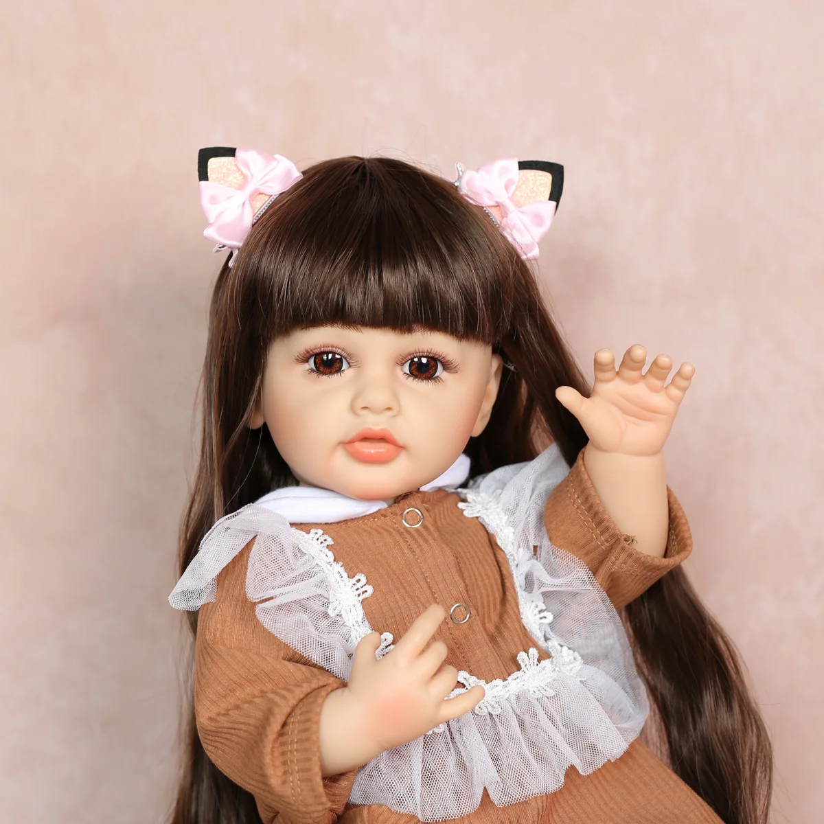 22Inch Prinses Lu'er Alle Siliconen Kan Een Douche Reborn Babypop Bebe Reborn Speelgoed Verjaardagscadeaus Voor Kind