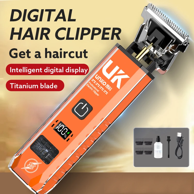 ماكينة قص الشعر الكهربائية الأوتوماتيكية بالكامل ماكينة حلاقة رقمية عالمية لكامل الأسرة ماكينة قص الشعر للبالغين قابلة لإعادة الشحن