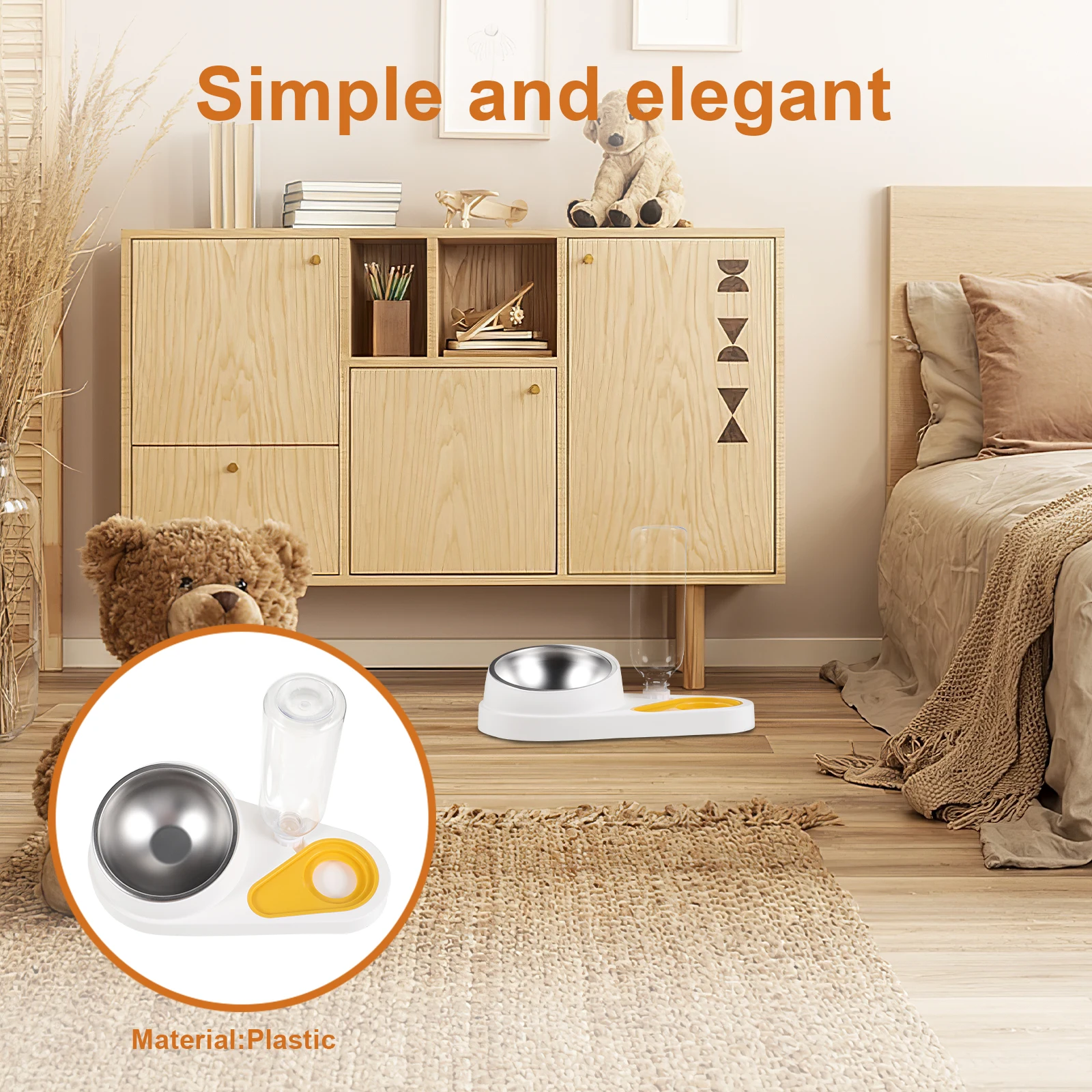 

Automatic Pet Cat Dog Water Bowl Durable Cat Bowls Drinking Dispenser Dog Cage Food Bowl Simple Design For Home Pet Use