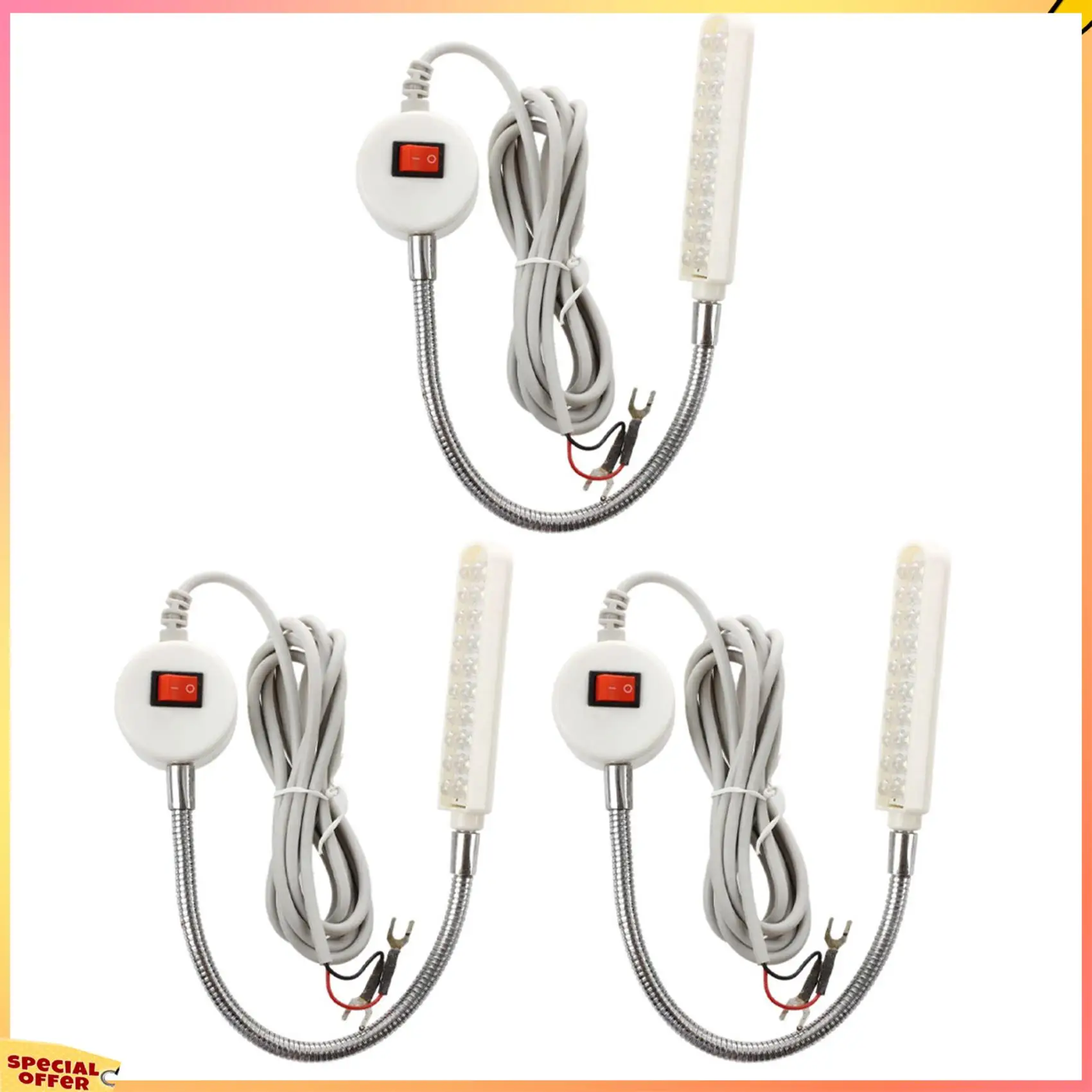 ABFI 3X 20 LED 220V Lampka robocza do maszyn do szycia Magnetyczne światło LED