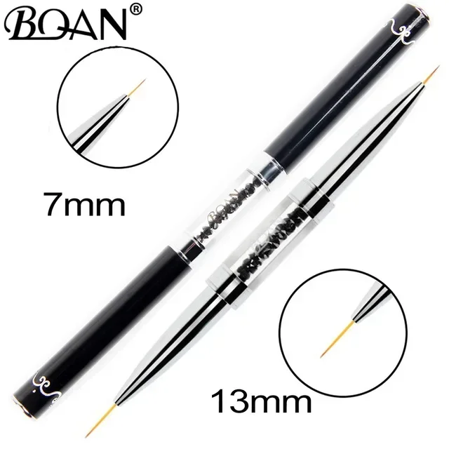 Black Double Head Crystal Handle Drawing Brush for Nail Art