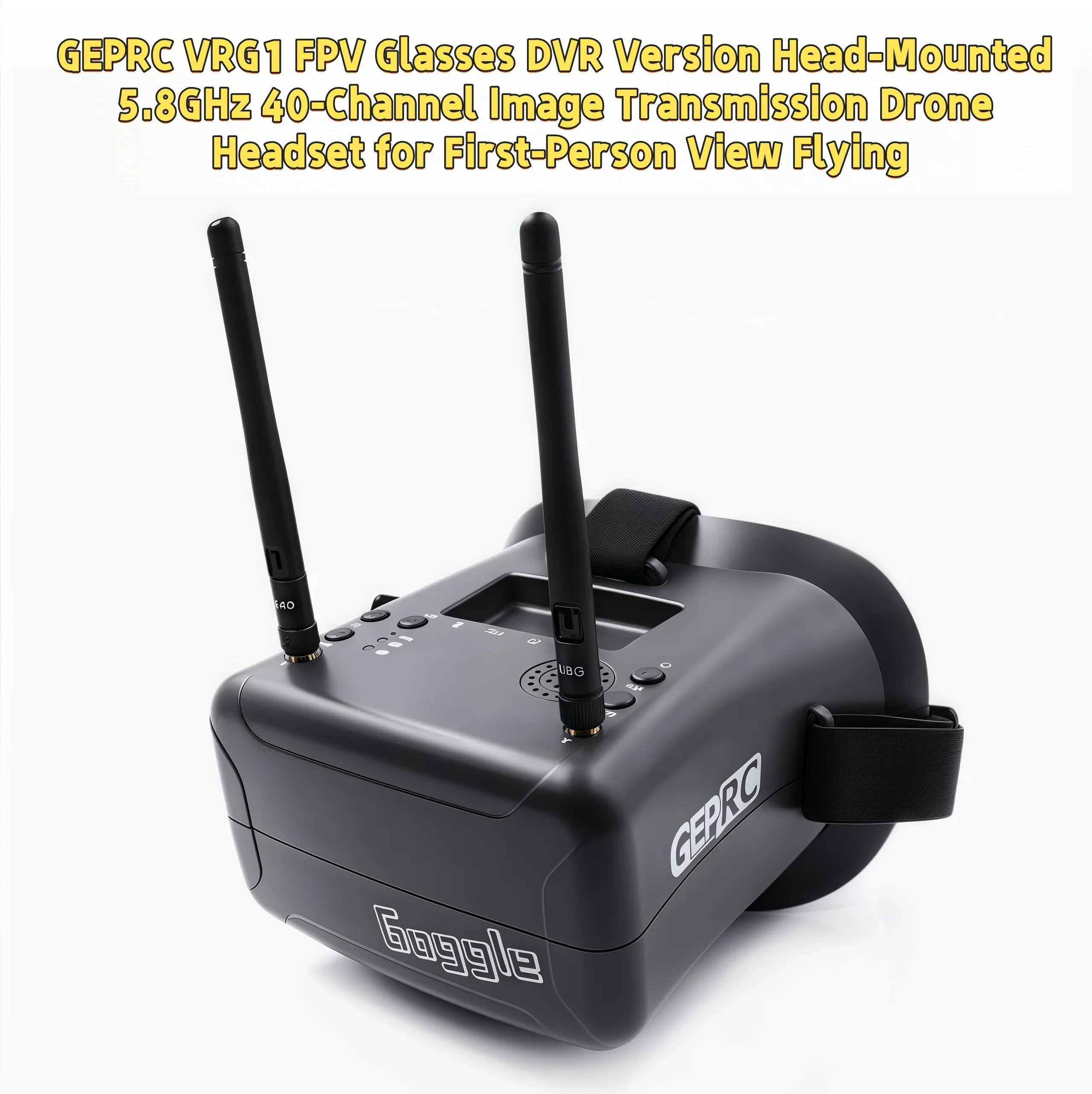 

GEPRC VRG1 FPV Glasses DVR Version Head-Mounted 5.8GHz 40-Channel Image Transmission Headset for First-Person View Flying