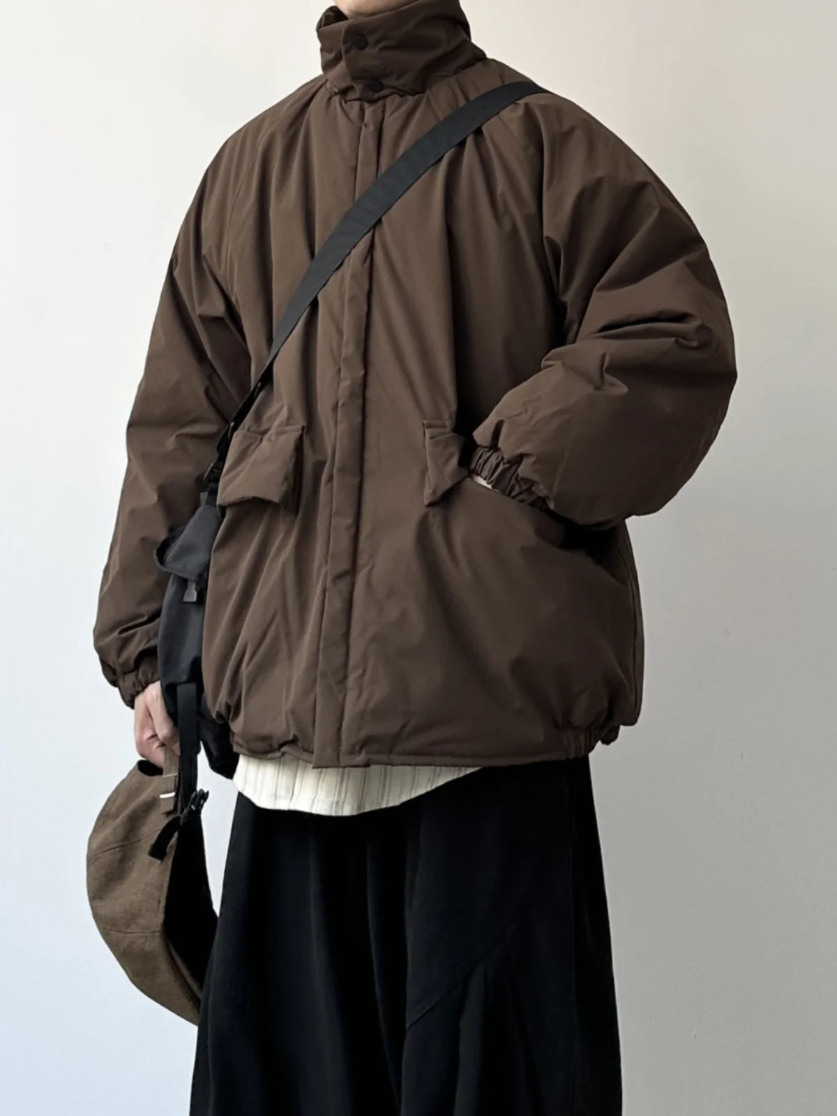 

Winter Thiened Cotton Jaet Stand Collar Loose Fit ex Warmth Youth Faion Casual Zipper Closure Color No Brand