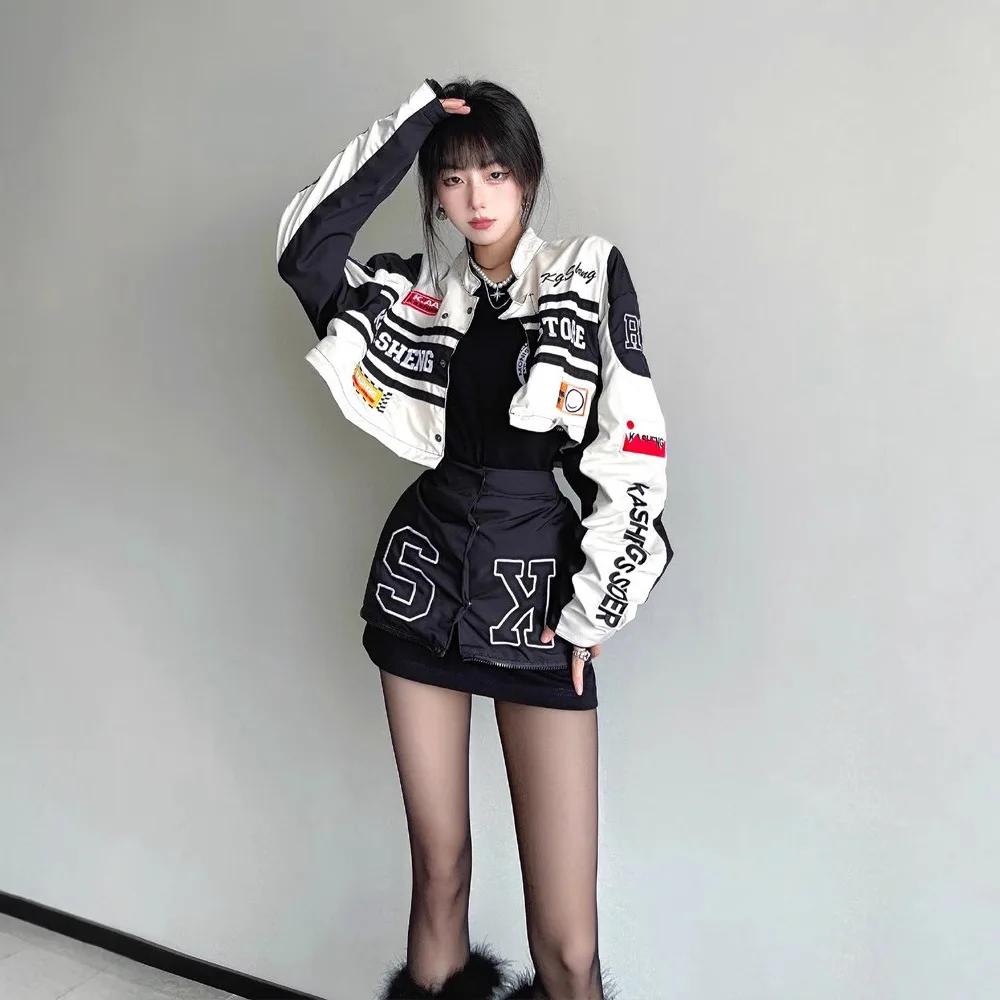 Detachable Jacket Motorcycle Ballgame Set Vintage Trendy Racing Suit Retro Fashion Ladies Long Pants Knitted Sportswear
