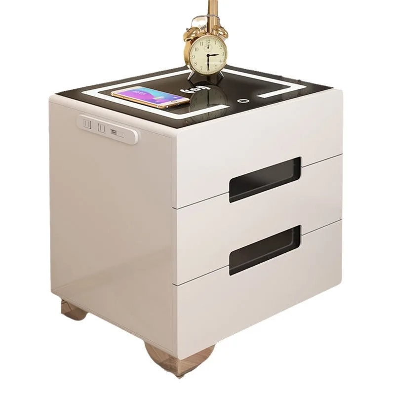 

Smart, bedside table, simple, modern, multi-functional, with light, wireless, charging, fingerprint lock