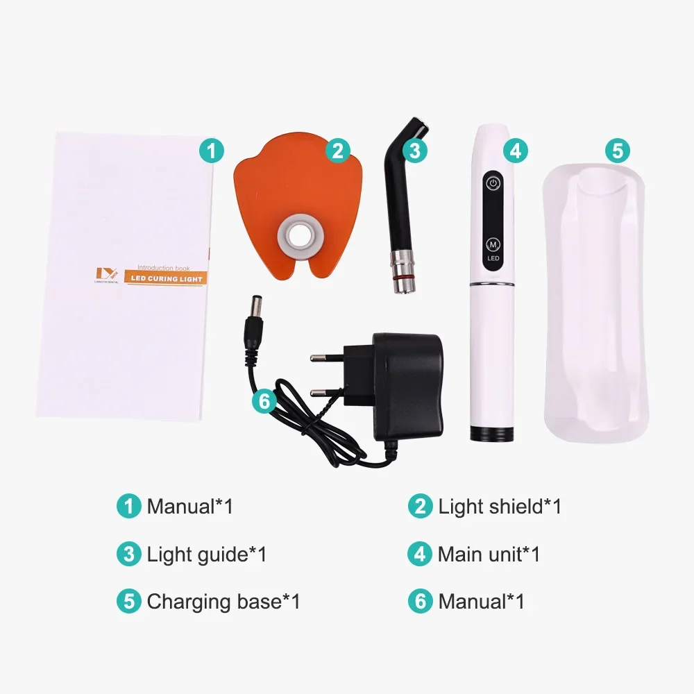 New Wireless Dental Light Curing Machine 1s/2mm Resin Colorful Curing Light 800-2400 mW/cm² Light intensity Dentistry Equipment