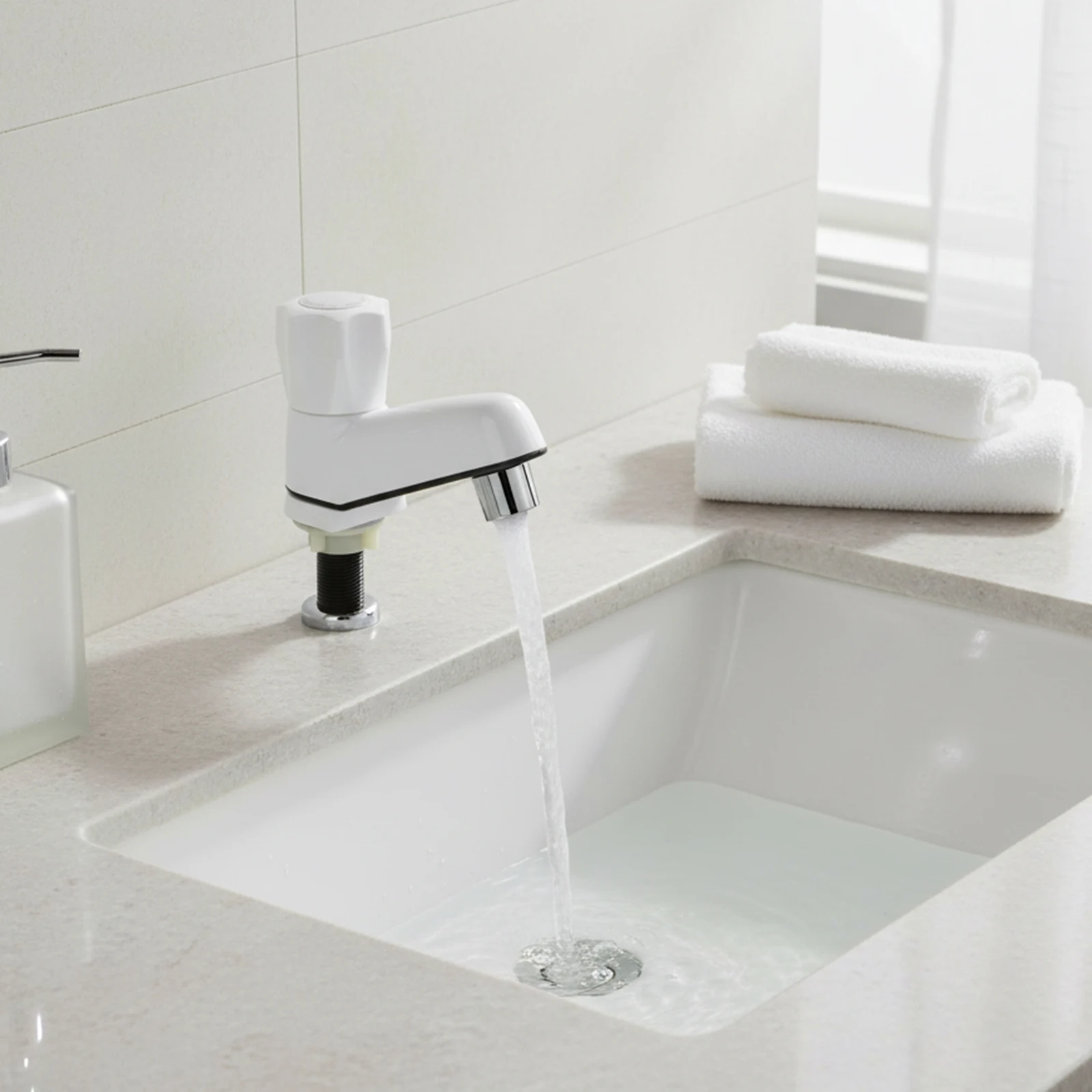 

1pc Water Tap G1/2 Bathroom Single Cold Water Tap Basin Sink Faucet Plastic Mop Pool Faucet Plastic Faucet Home Improvement