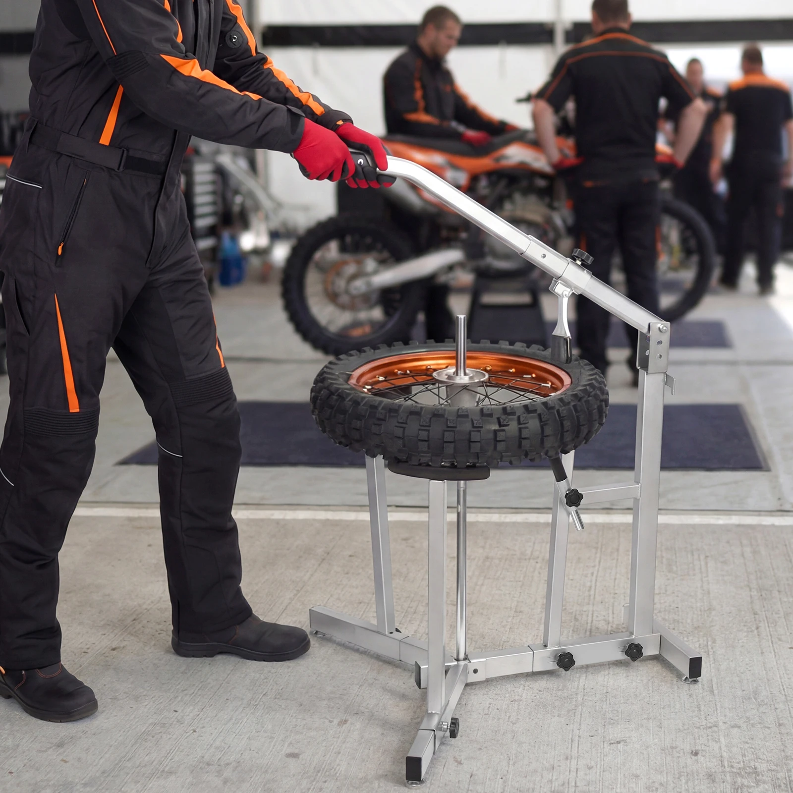 

Motorcycle Tire Mounting Device for Motorcycle 16in To 21in Wheels Manual Hand Car Tire Spreader for Home Garage Small Auto Shop