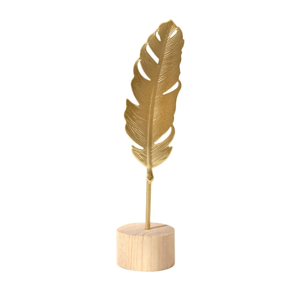 Nordic Style Ginkgo Leaf Decoration Simple Light Luxury Gold Leaves Sculpture Exquisite Ginkgo Iron Art Ornament Home Decoration