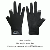 Summer Men Fishing Gloves Women Two Finger Cut Male Touchscreen Angling Anti-Slip Sun-Proof Breathable Cycling Fitness Gloves 6