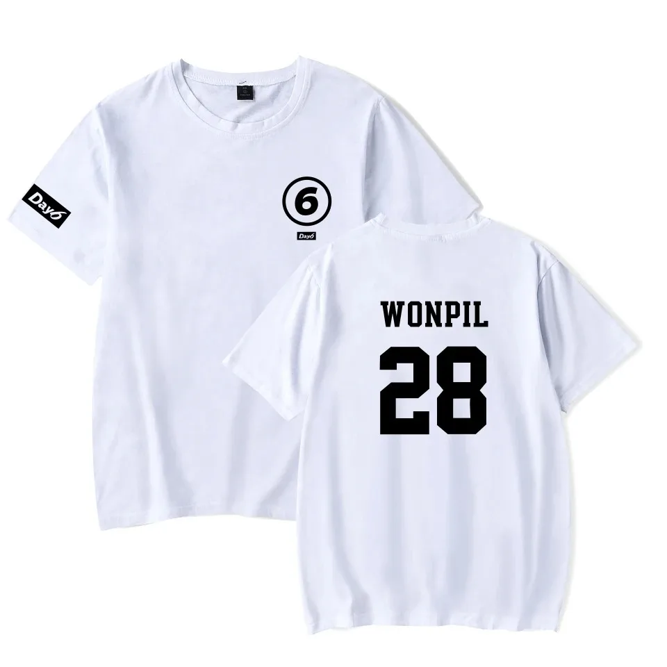 

Kpop Day6 WONPIL 28, модные футболки с принтом в стиле хип-хоп для пары мужчин и женщин, Повседневная футболка, футболка с коротким рукавом, Топ
