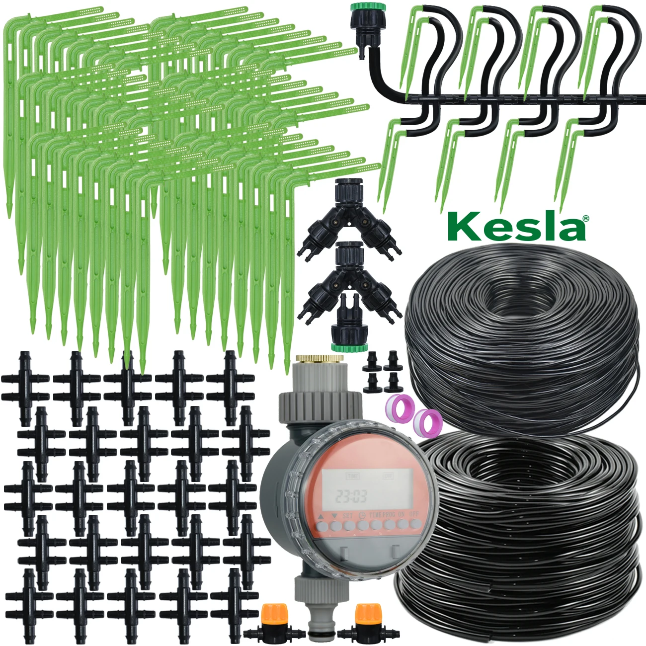 KESLA Garden Automatic Drop by Drop Watering System Kit 4/7mm to 3/5mm Hose Drip Irrigation Dripper for Plant Pot Bonsai Balcony