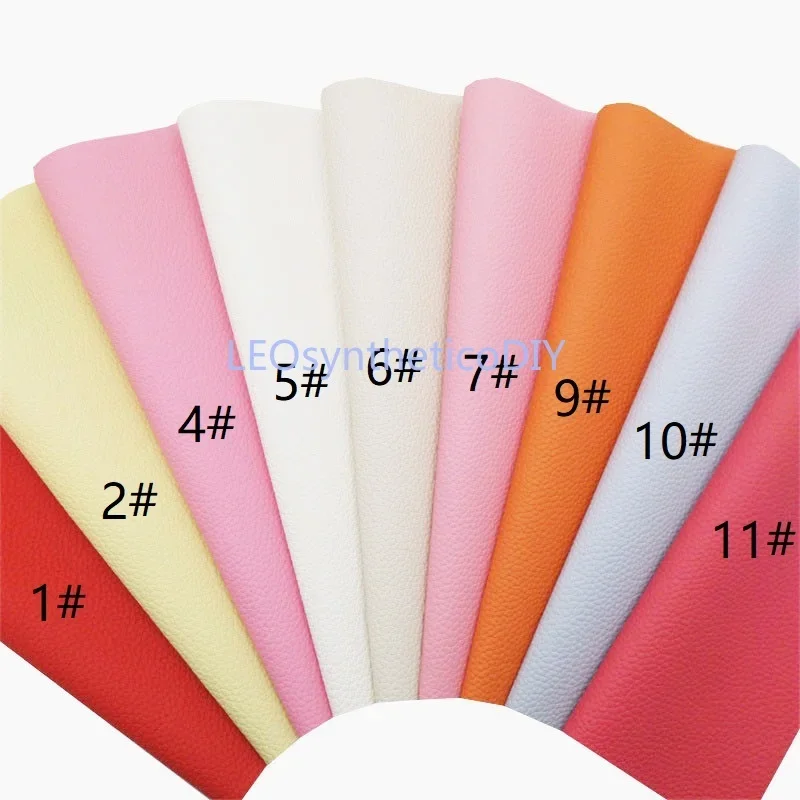 30X134CM Mini Rolls Solid Colors Litchi faux leather for bags garments upholstery Bows Earrings Vegan Synthetic Leather GM5095A