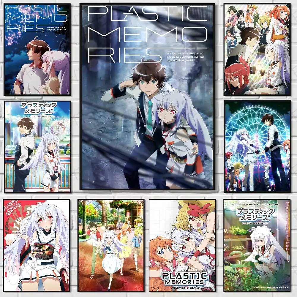 

Anime P-PLASTIC MEMORIES Poster Sticker Vintage Movie Posters Print Waterproof Wall Art For Living Room Bedroom Home Decor