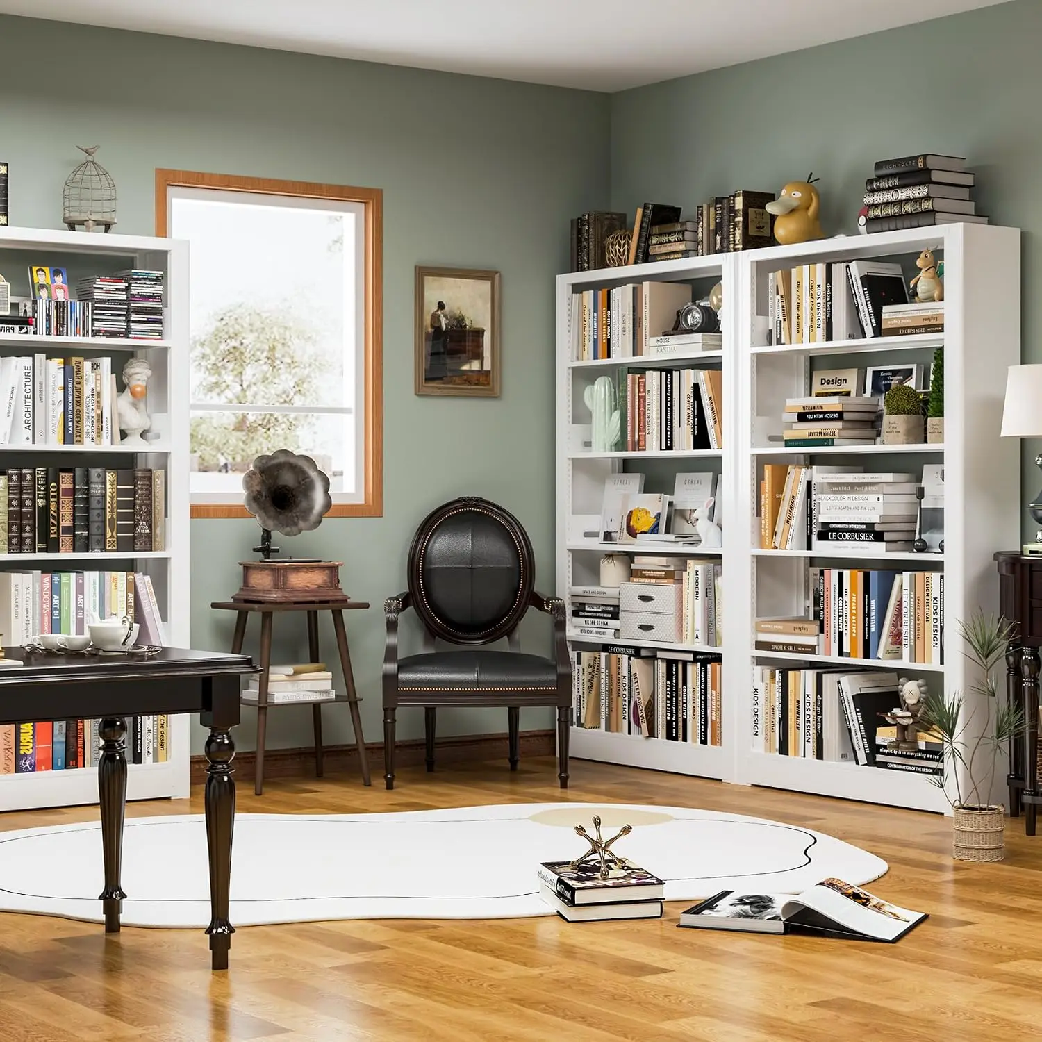 5-Tier White Steel Bookshelf 69