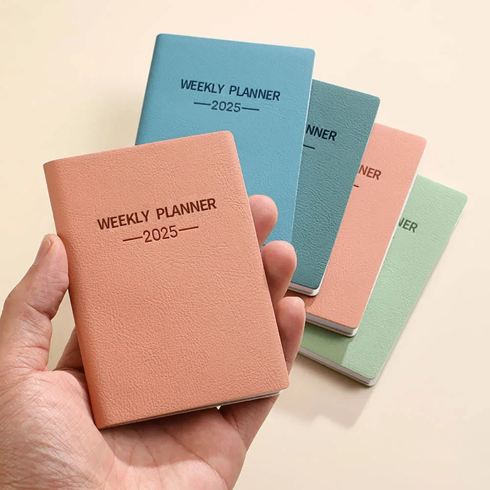 

2025 A7 Agenda Book Portable Softside Planner Notepad English Notebook Stationery Office School Supplies