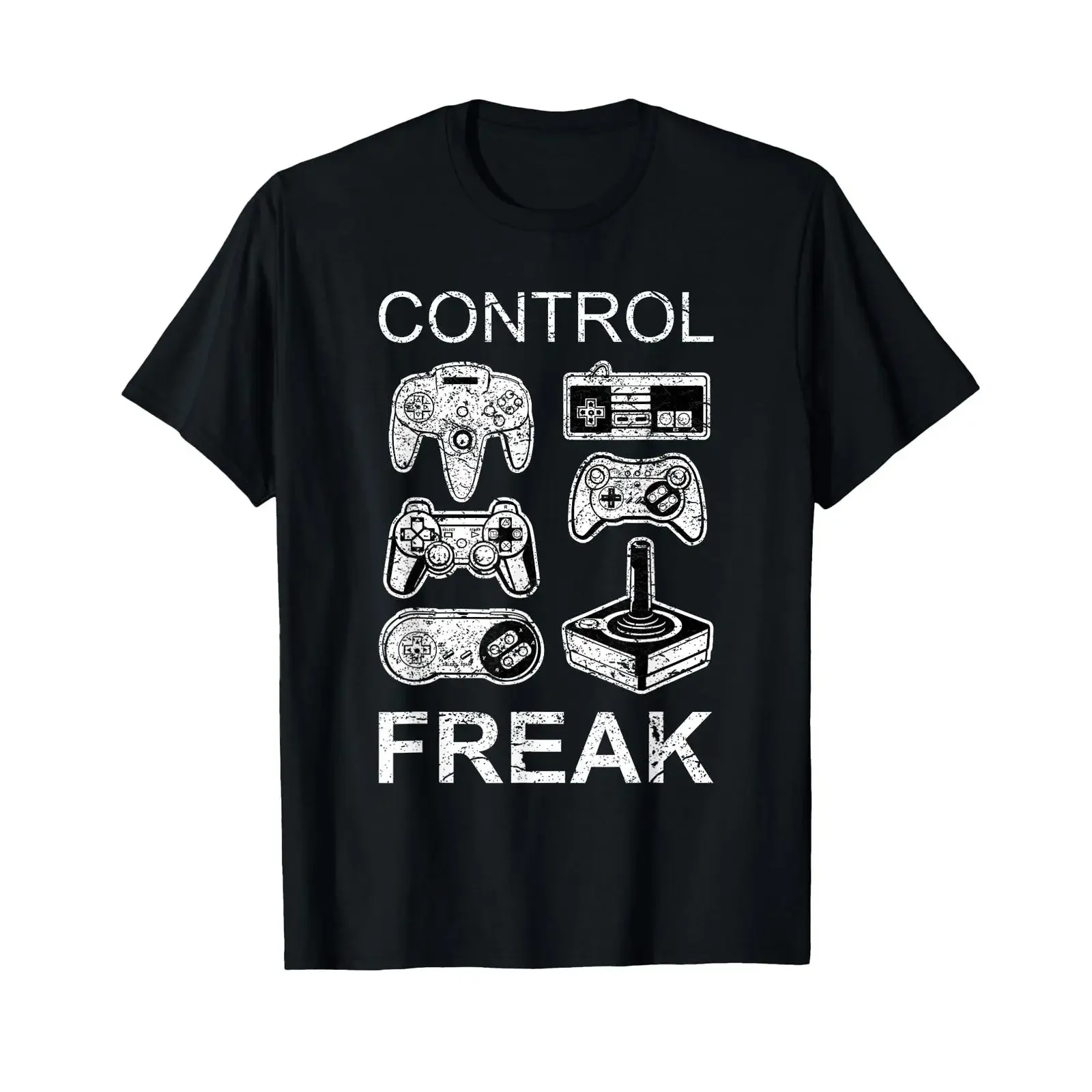 Control Freak T Shirt Controller Console Gaming PC Retro vintage Washed streetwear Stretched Casual Soft Breathable homme