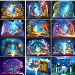 GATYZTORY DIY Oil Painting By Numbers Magic Book Landscape Paint By Numbers On Canvas Landscape War Art Home Decor