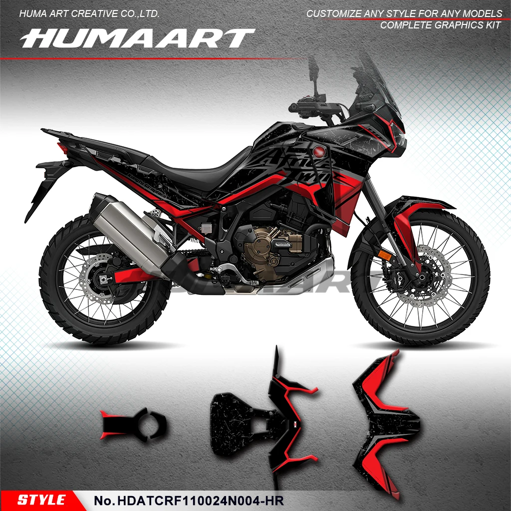 

HUMAART Racing Graphics Vinyl Sticker for Honda Africa Twin CRF 1100L 1000 L 2024 2025, Protector, HDATCRF110024N004-HR