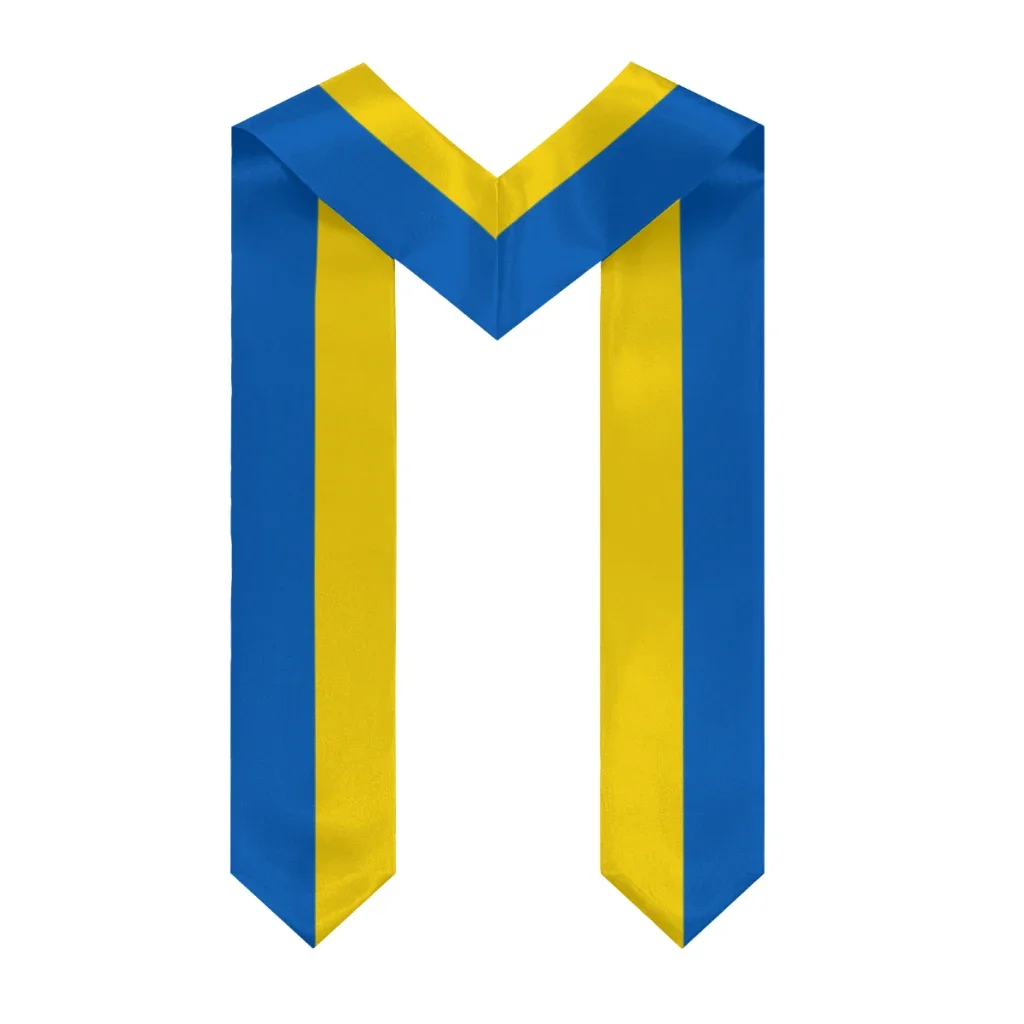Customization More Design Graduation Shawl Ukraine Flag & United States Flag Stole Sash Honor Study Aboard International Student