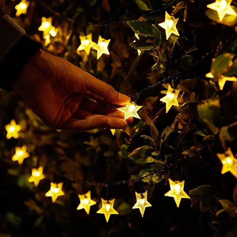 12M 7M 5M Solar Star Lamp Outdoor Garden Garlands Fairy Twinkle LED Light String for Christmas Tree Wedding Party Decoration