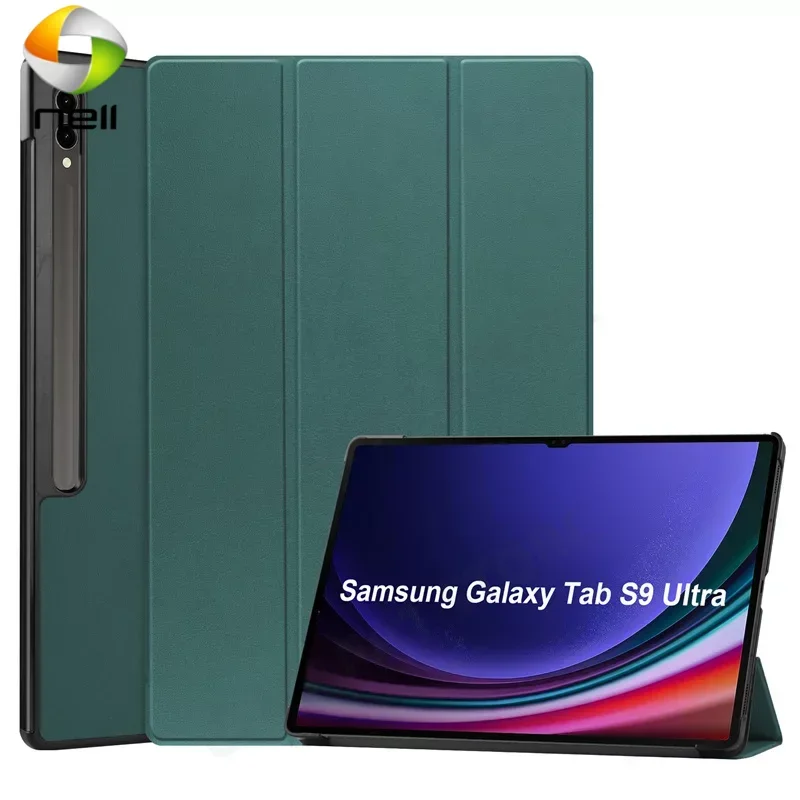 Тонкий магнитный чехол для Samsung Galaxy Tab S9 Ultra, чехол Smart SM-X910 SM-X916B SM-X918U 14,6 дюйма, планшетный ПК, тройная подставка, принципиально