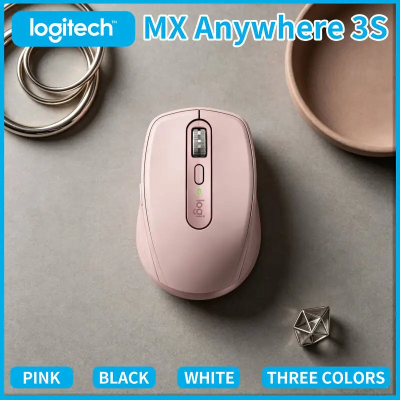 Logitech MX Anywhere 3S Wireless Mouse - 8K DPI, MagSpeed Scroll, Silent Click, Anti-Slip Grip, Multi-Device Sync for Office