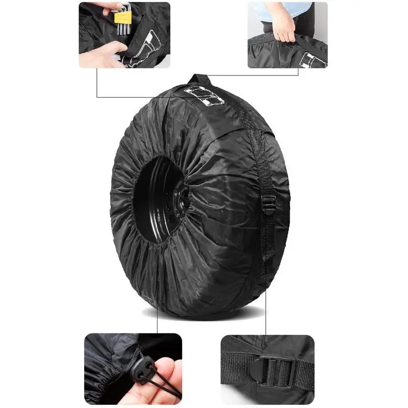 Tire Storage Bag Spare Tyre Cover Case Polyester Totes Auto Vehicle Wheel Protector Summer Winter Automobiles Accessories