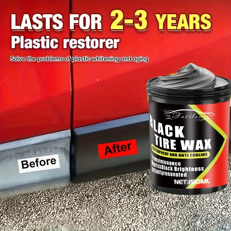 NEWBlack Crystal 150g plastic en rubberen reparatiepasta - krasverwijderaar, verbetert de glans, anti-veroudering en vervaging, langdurig 2-3 jaar