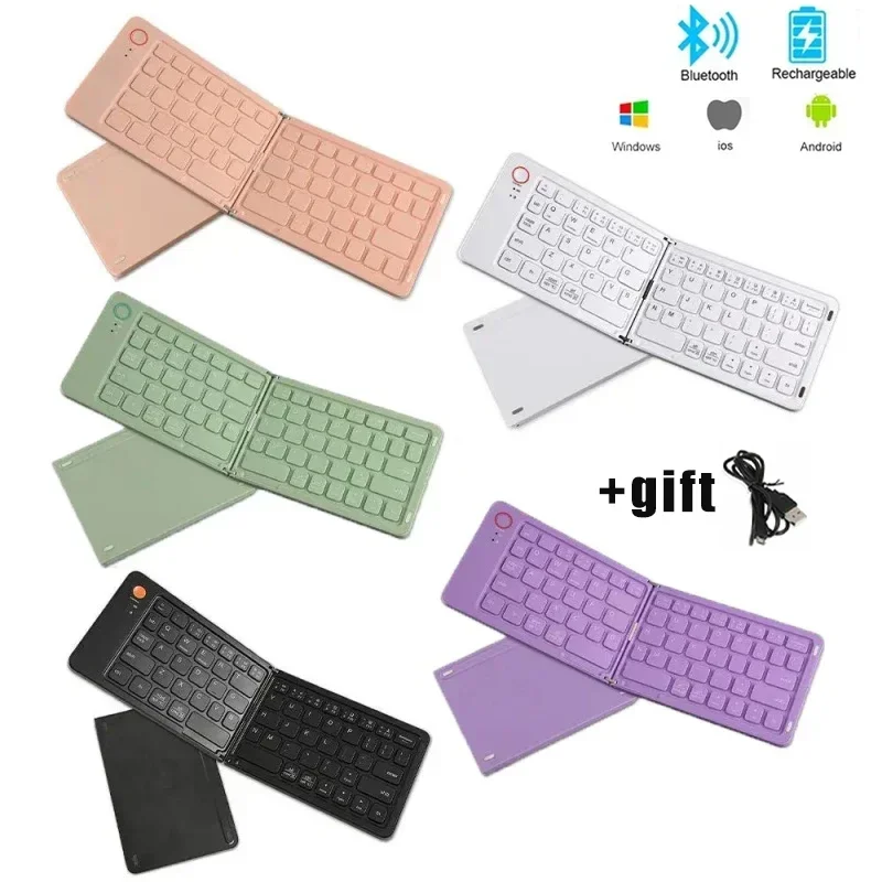 Spanish/Hebrew/Russian/Portuguese/Korean Folding Keyboard Bluetooth Keyboard Portable For Tablet iPad PC Android IOS Windows