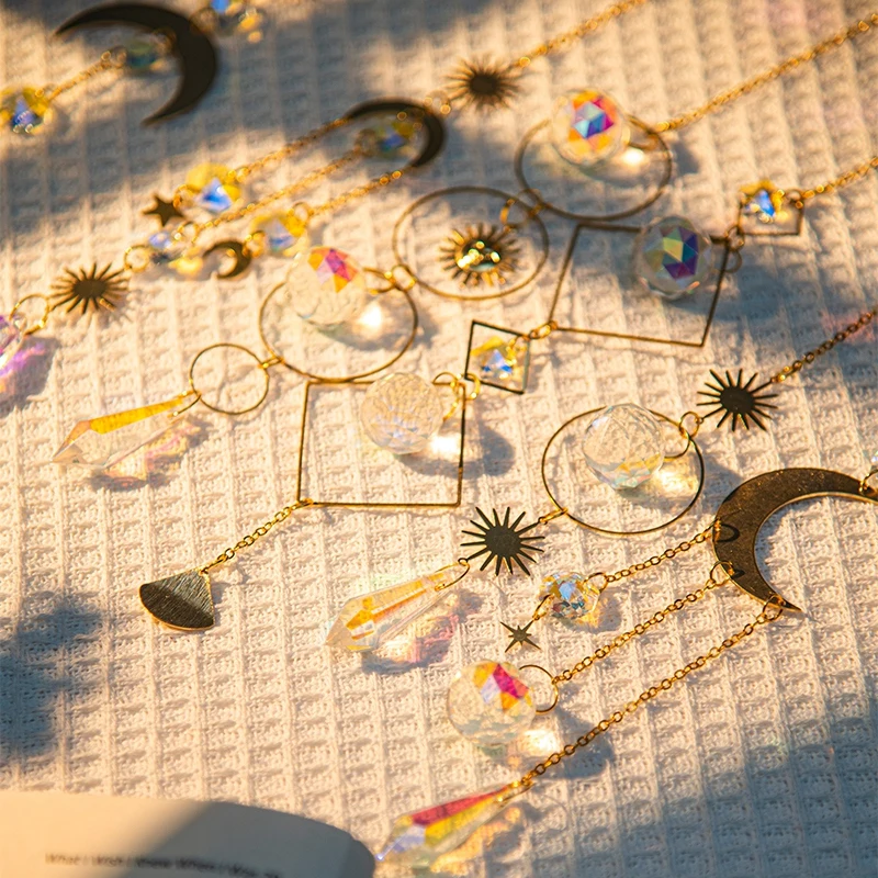 Kristall-Sonnenfänger, Kristall-Windspiele, Garten, Regenbogen-Sonnenfänger, Garten, hängender Anhänger, Fenster, Wind, Musik, Hausgarten-Dekoration – Detail 9