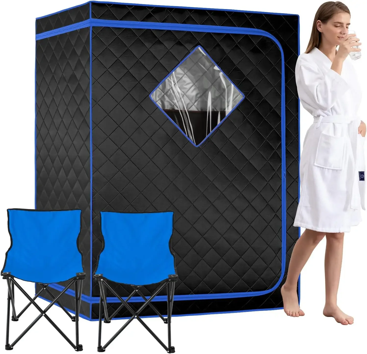 Sauna portátil de infrarrojos lejanos para el hogar, gran espacio para spa doméstico de 1 o 2 personas para relajación y desintoxicación