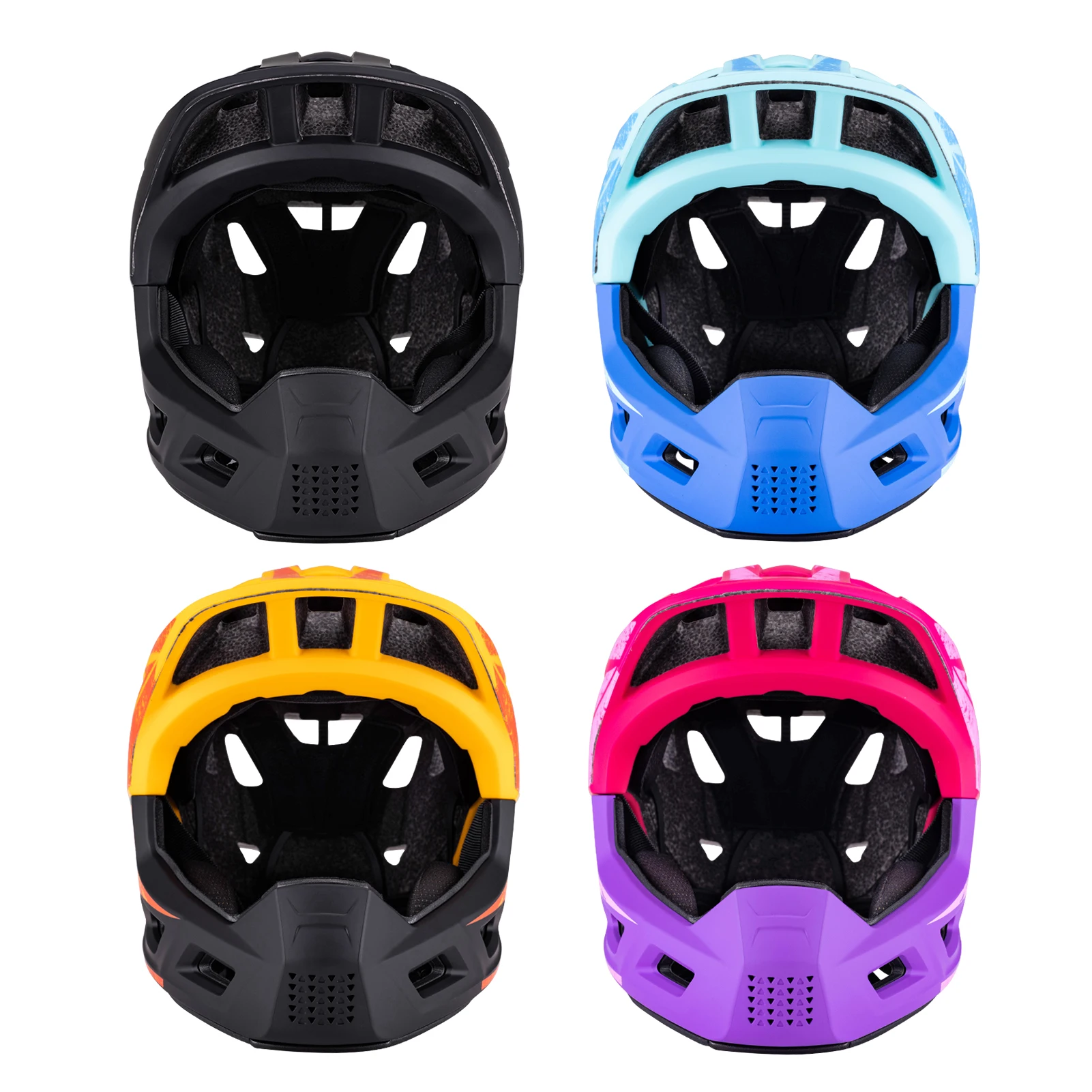 Kids Full Face Helmet with Upgraded Thickened Chin Guard 18 Ventilation Holes Breathable Lightweight Size S 51-54CM