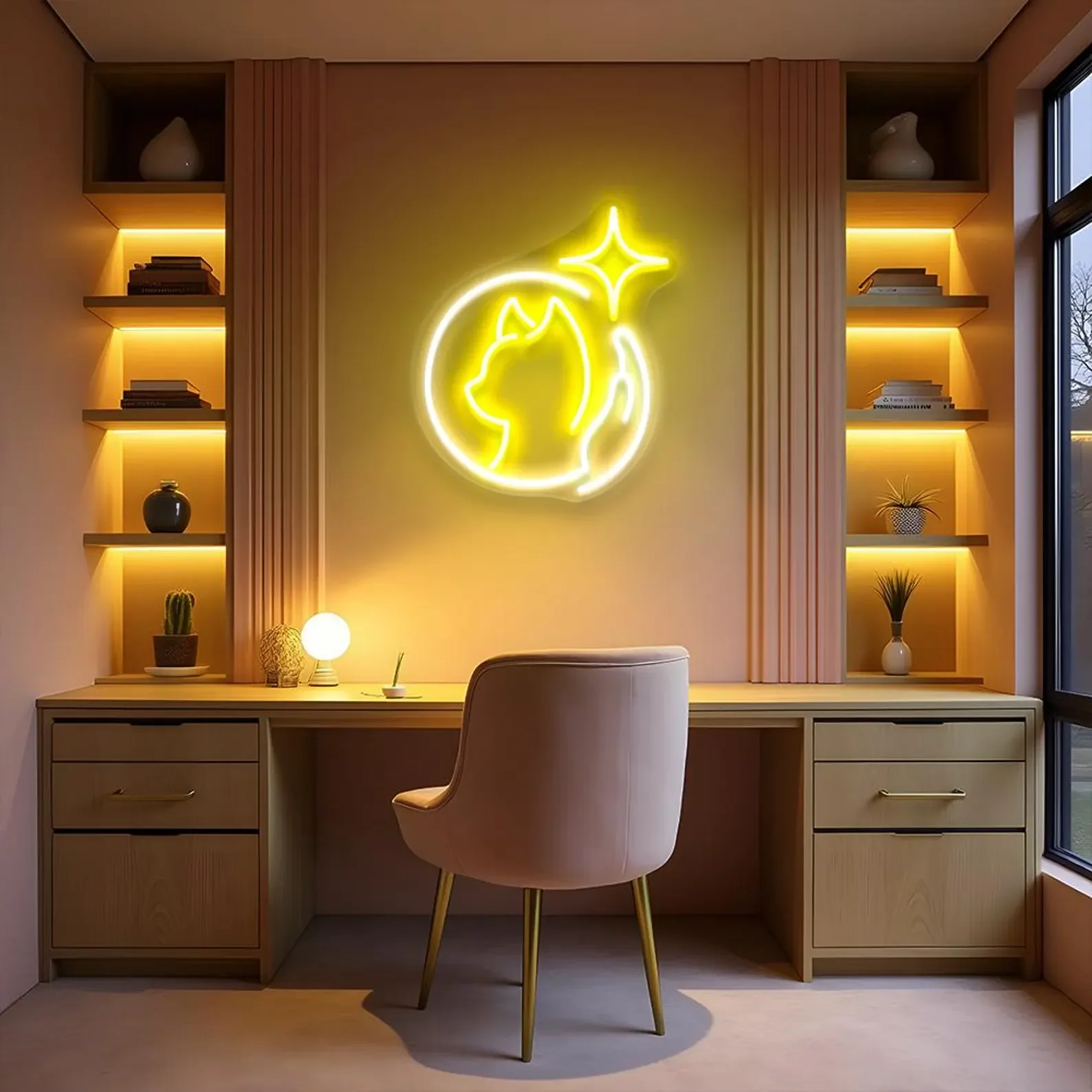

Two Cats Hugging Neon Sign, UV Printing Neon Sign, Cute Animal Pet Neon Sign, Nursery Kid Room Home Decor ,Pet Shop Decor