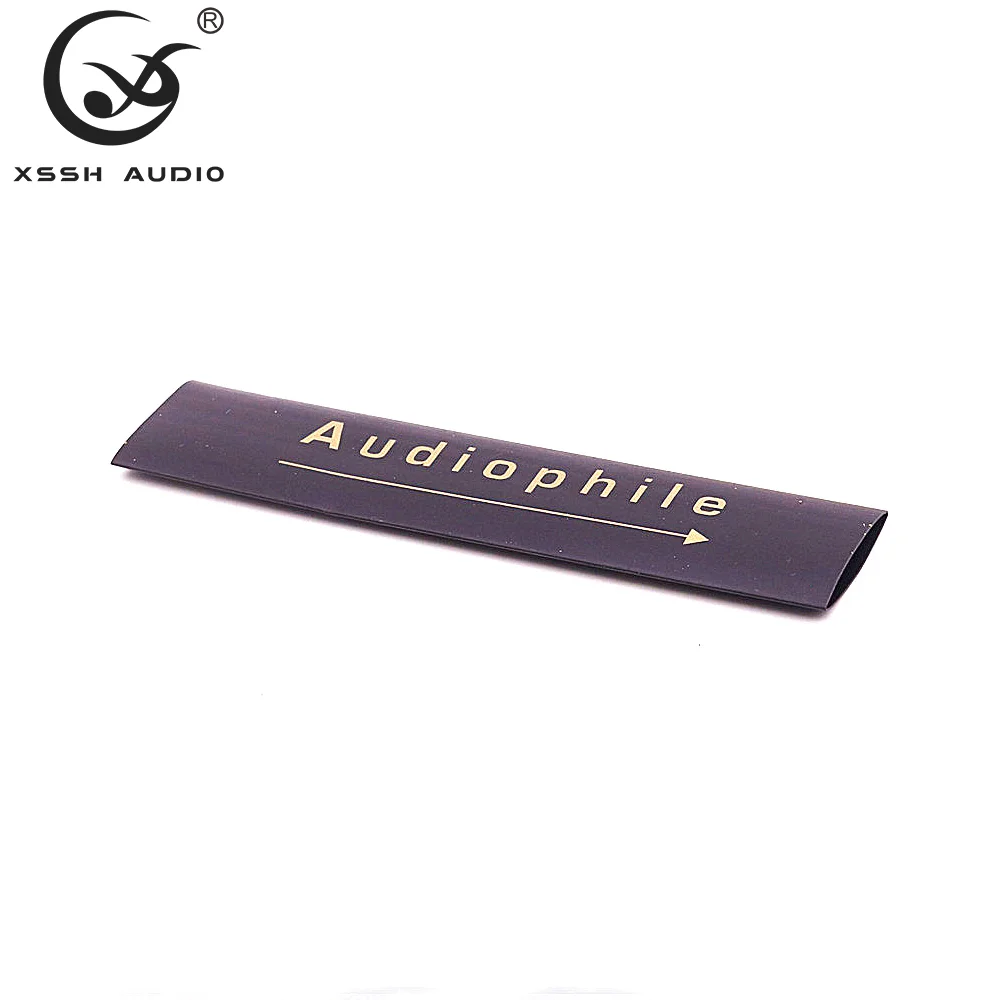 20 Stück 8mm 13mm Durchmesser Rot Schwarz XSSH Audio YIVO PVC Code Goldfarbener Aufdruck Logo Pfeile Wärmeschrumpfender Silikon-Gummi-Schlauch – Detail 4