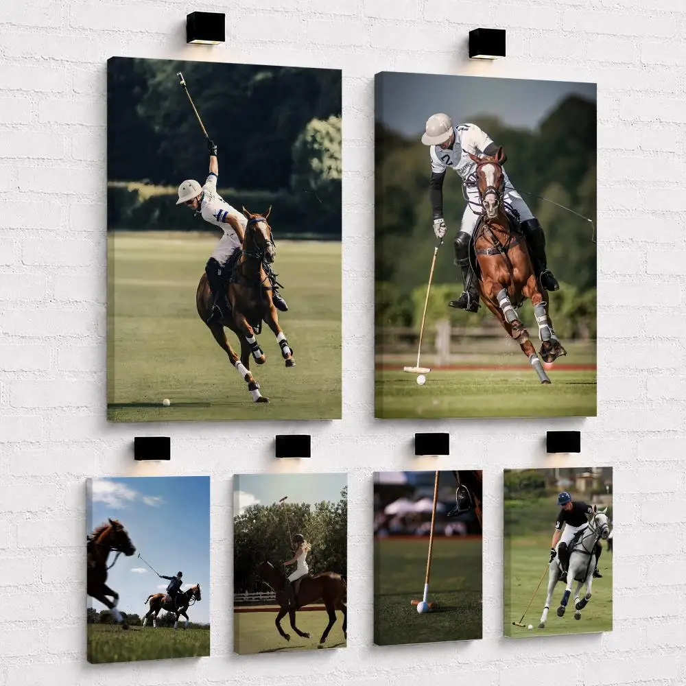 Equestrian Golf Fashion Luxury Framed Wall Painting Wood Canvas Poster For Living Room Bedroom Hallway Office Home Decor Gift