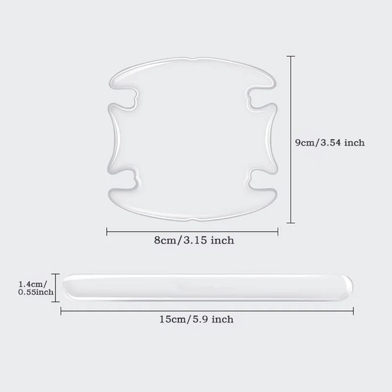 Car Door Handle Bowl Scratch Protective Invisible Transparent Stickers Silicon Rearview Mirror Anti-collision Protection Strip