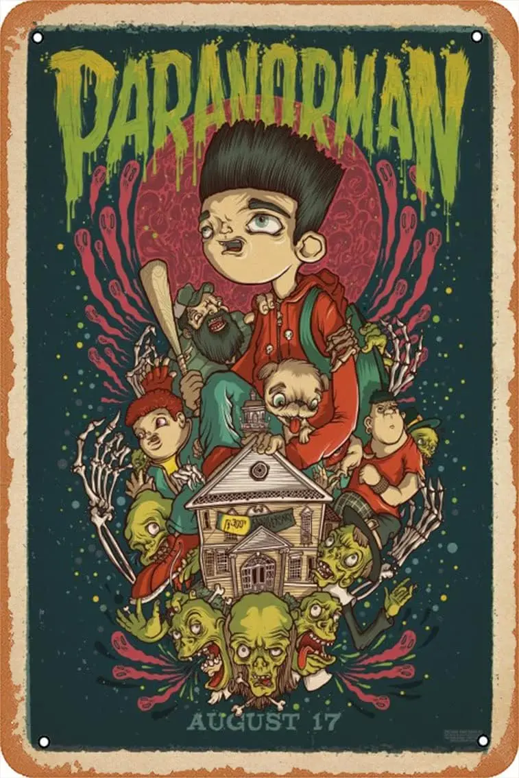 AirBnk Retro ParaNorman (#6 of 13) Metal Sign Vintage Look Kitchen Signs Wall Decor 2012 Movie Poster Bar Decorations Funny Tin