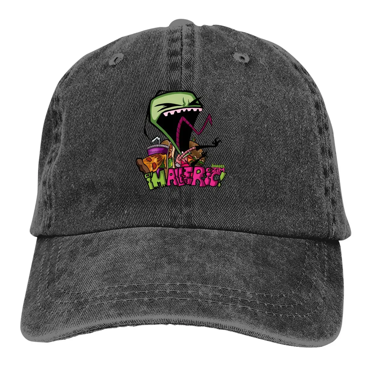 Pure Color Dad Hats Custom I’M ALLERGIC Women's Hat Sun Visor Baseball Caps Invader Zim Cartoon Animation Peaked Cap