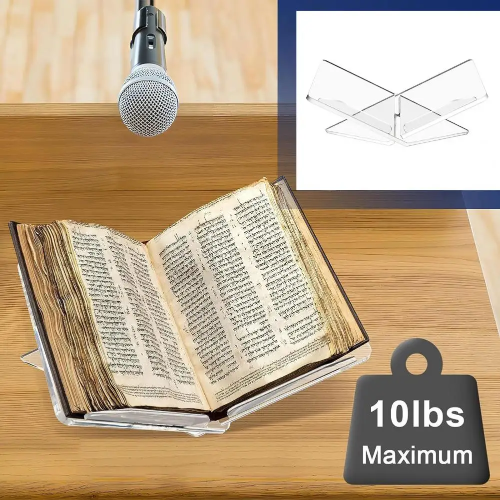 Compact Book Holder Acrylic Bookshelf Space-saving Acrylic Book Holder Easy-to-install Rack for Home Study Kitchen Display Stand