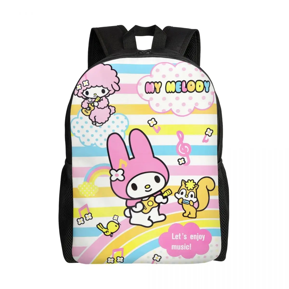 

Custom Pink Melody Backpacks for Women Men Water Resistant School College Kawaii Design Cartoon Movie Bag Printing Bookbags