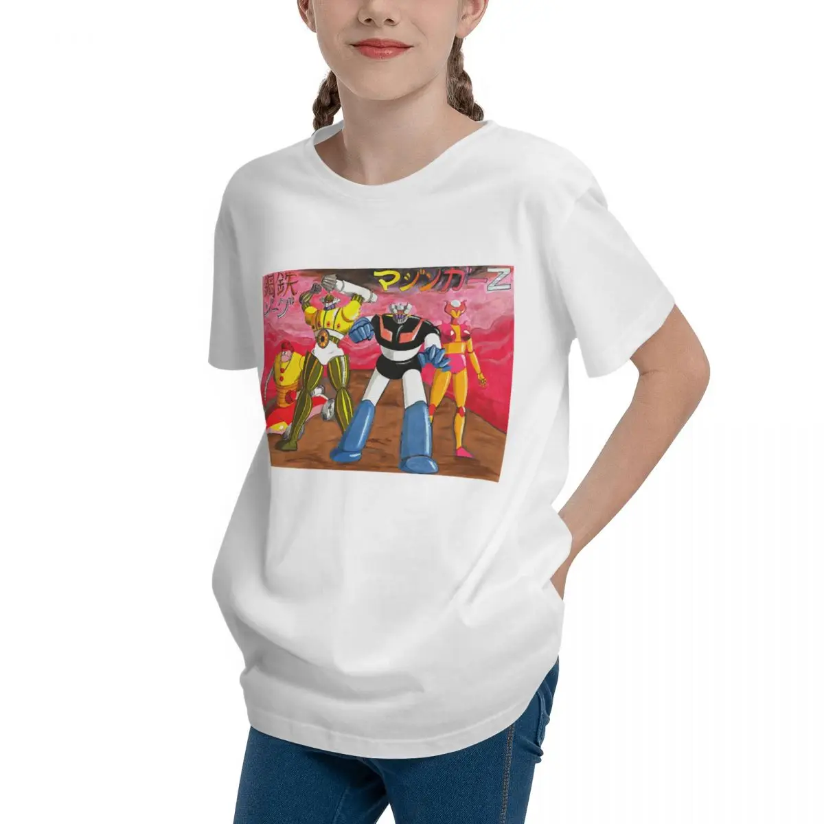 Modern Mazinger Z VS Jeeg For Sale Adolescents Basic Short Sleeve T-Shirt Top tee Unique quality Activity competition Sarcastic