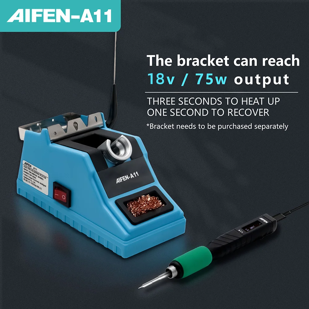 AIFEN A11 Stazione di saldatura USB Punta saldatore originale compatibile 210 Maniglia di controllo della temperatura Stazione di rilavorazione
