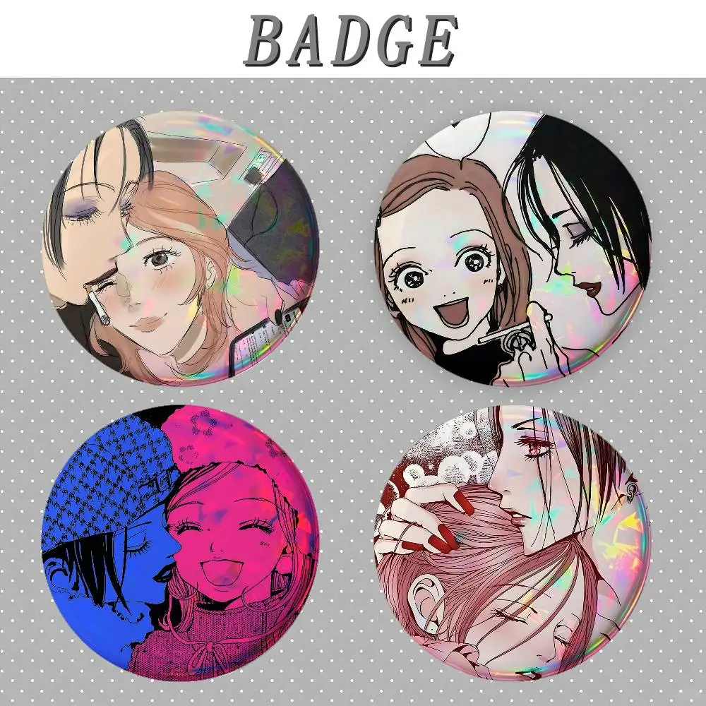 Girls Oosaki Nana And Hachi Badges Round Brooch Cute Cartoon Idol Cosplay Badges DIY Backpack Clothing Jewelry Pins view 2