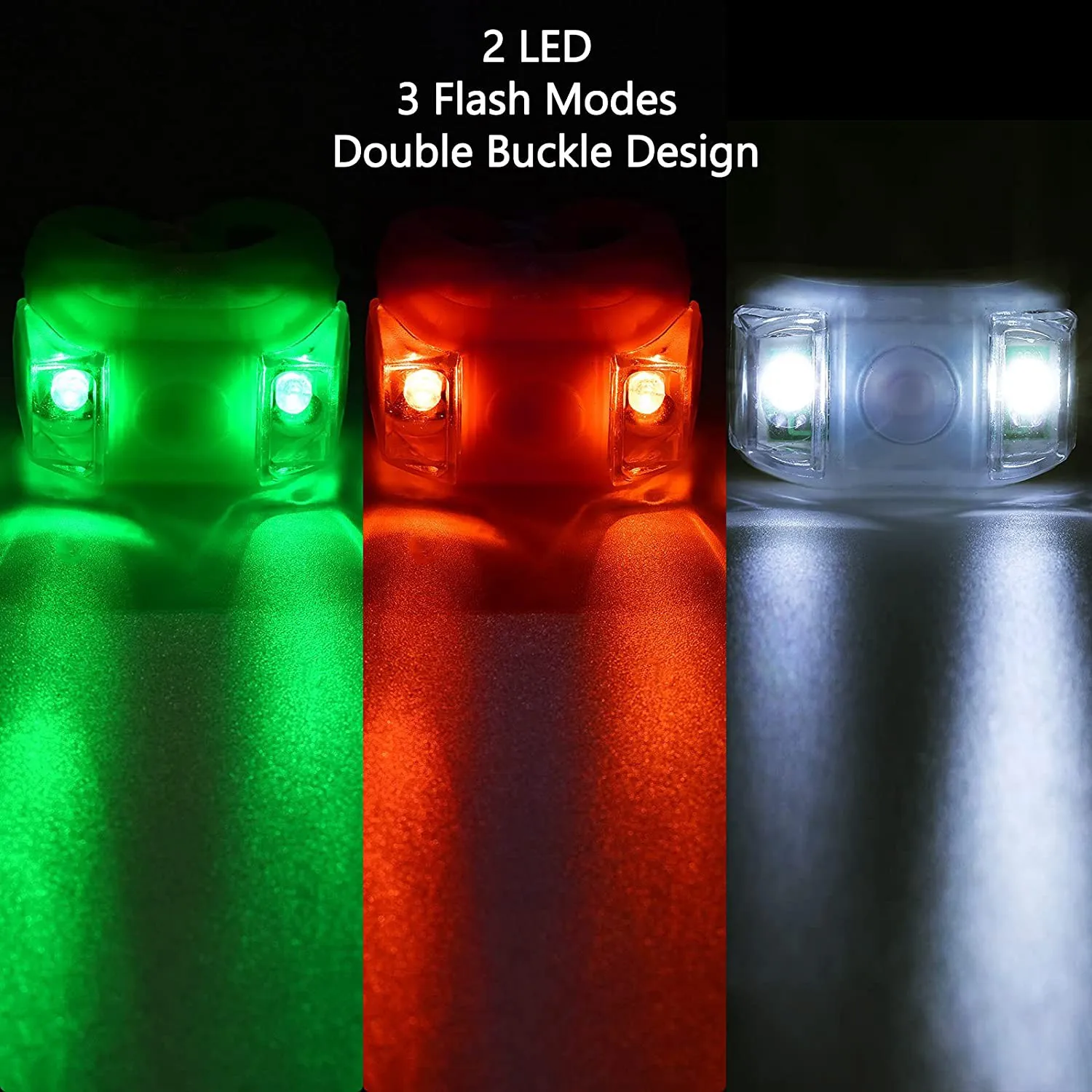 4 x LED Boat Navigation Lights for Boat Yacht Motorboat Bike Hunting Night Running Fishing (Red, Green, White)