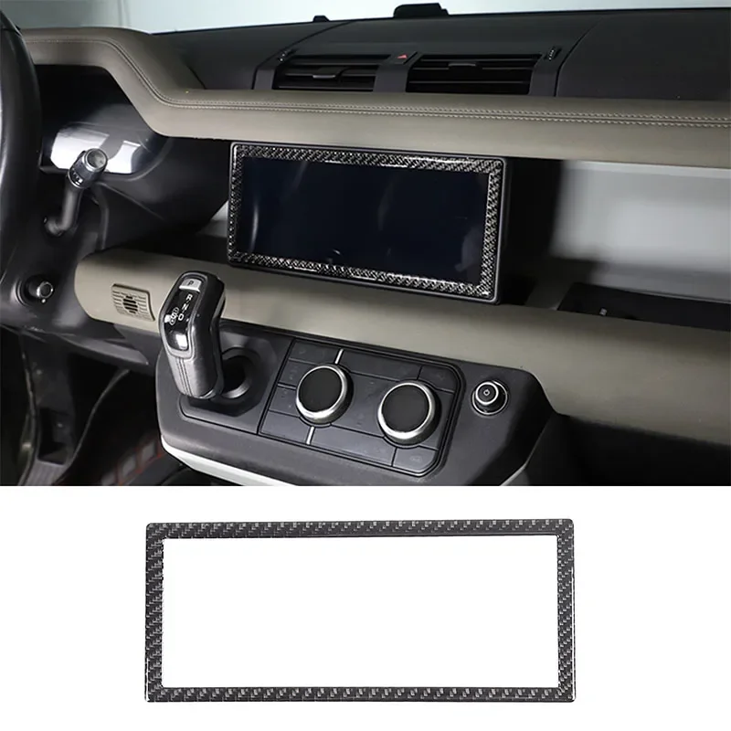 

Soft Carbon Fiber Car Navigation Screen Decorative Frame Sticker For Land Rover Defender 110 2022-2024 Accessories