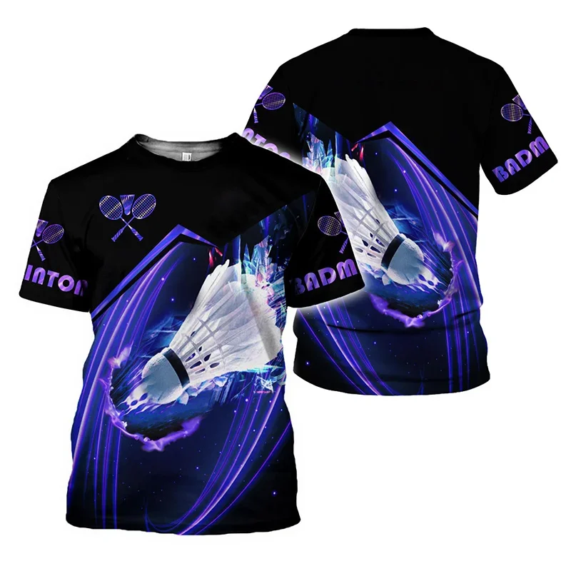 3D Indoor And Outdoor Sports Badminton Printing T Shirt Fashion Sports T-shirts For Men Kid Fashion Streetwear Gym Tee Shirt Top