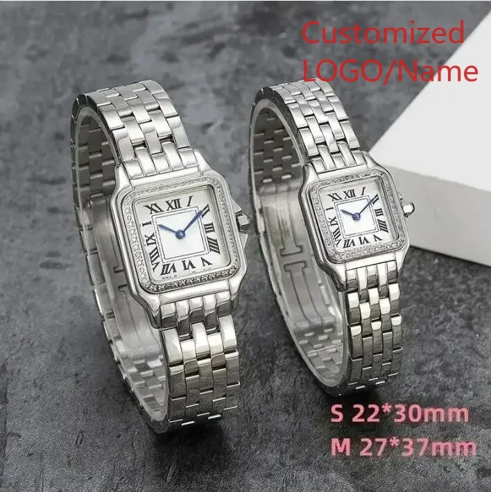 ساعة كوارتز الماس السيدات ساعة نسائية الذهب والفضة سوار الصلب أنيقة سيدة التبعي حسب الطلب #5